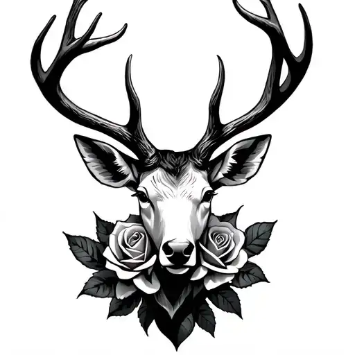 Rose And Stag Head