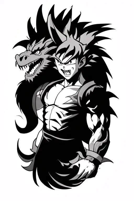 Goku With A Dragon