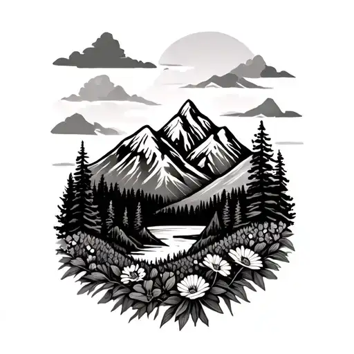 Colorado Mountains And Wildflowers Minimalist