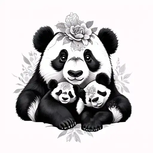 Panda With Four Panditas