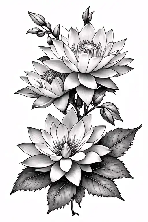 Clove And Lotus And Delphinium Flowers