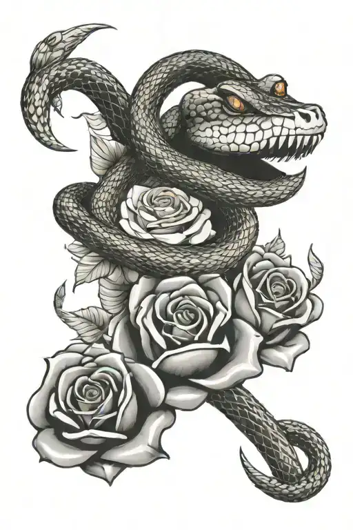 Hearts And Roses Back Ground With A Snake And Money And Show Love