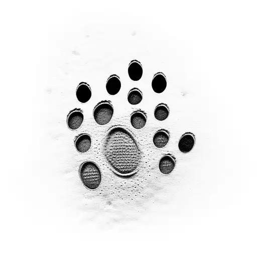 Dog Paw Print With Sunflowers Inside The Paw