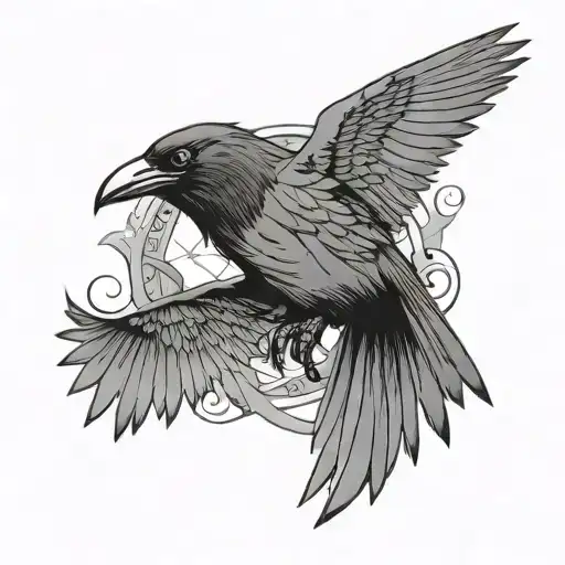 Itachi Eyes And Crow Flying