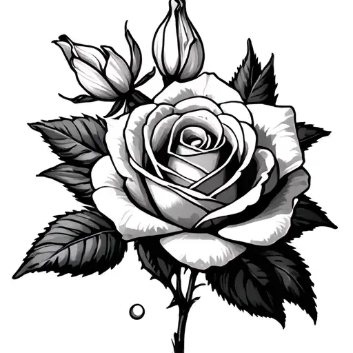 Rose And Honeysuckle And Narcissus