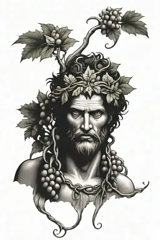 Dionysus Holding Grape Vine Wrapping