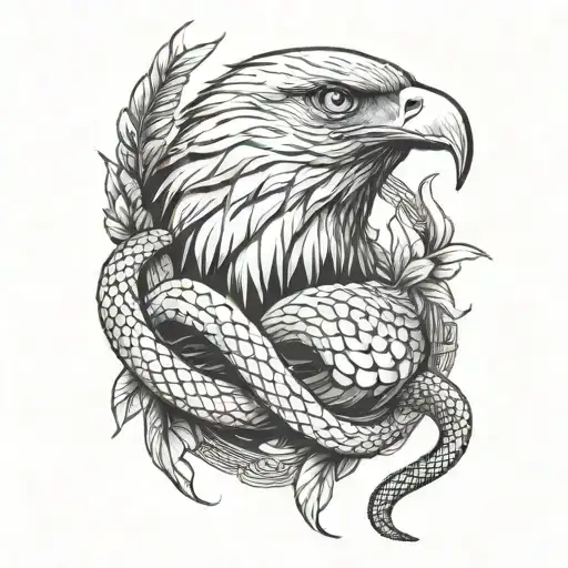 Ieagle And Snake