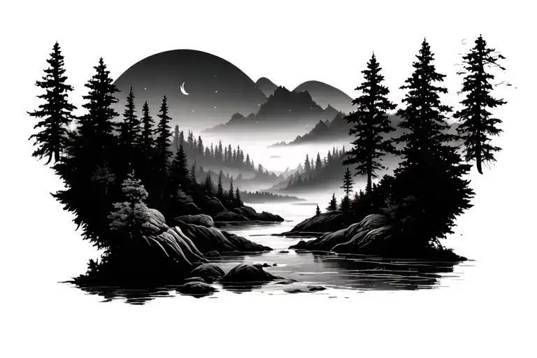 Nature Landscape Within Man Made Object