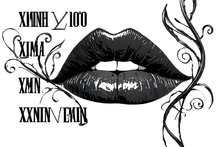 3 Birth Dates In Roman Numerals And Lips