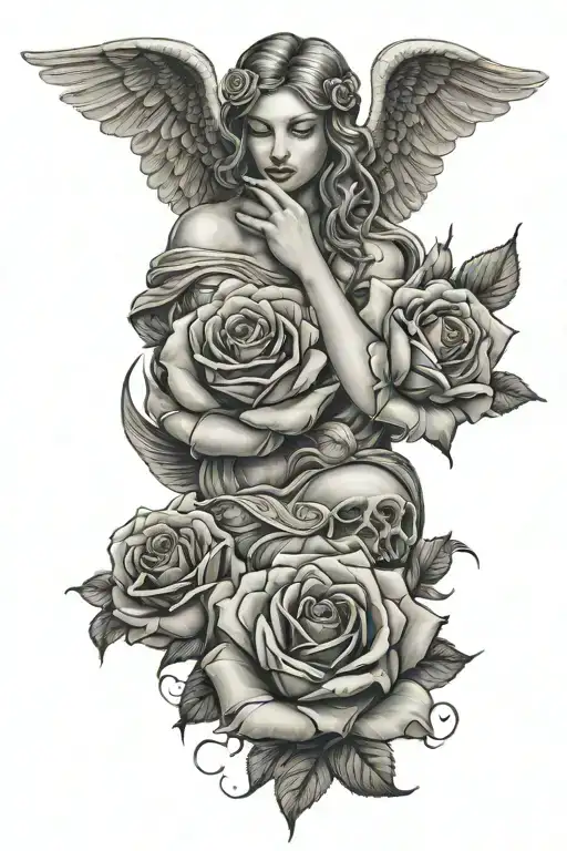 Hear No Evil See No Evil Speak No Evil Angel With Rose