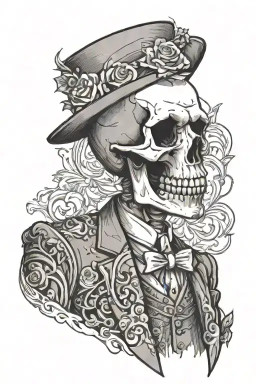Portrait Of A Skeleton Wearing A Suit