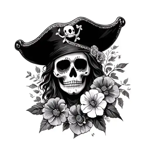Day Of The Dead Pirate King With Flowers