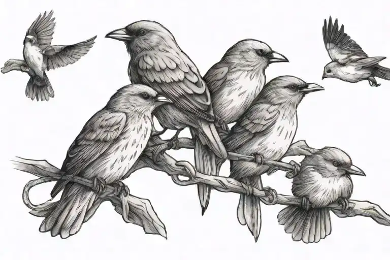 Three Birds On A Line