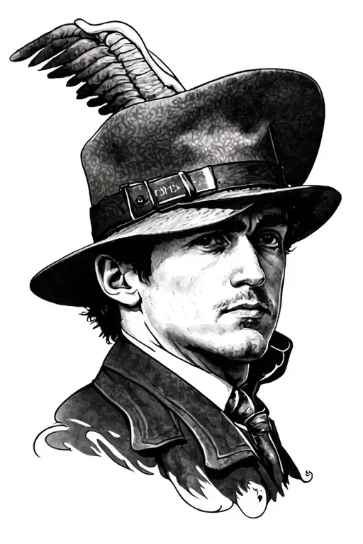 Men's Tattoo In The Style Of Chicago From The Series Peaky Blinders Cillian Murphy