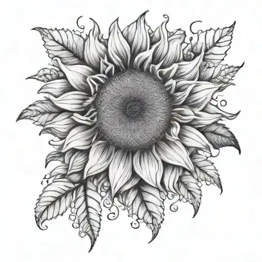 One Sunflower And 2 Dalia