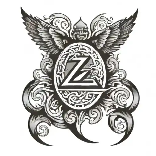 Womb Tattoo With Greek Zeta Symbol