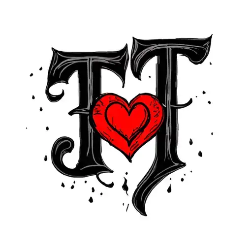 The Word Trust In Cursive In Black Ink With A Red Heart Outlined Around The T