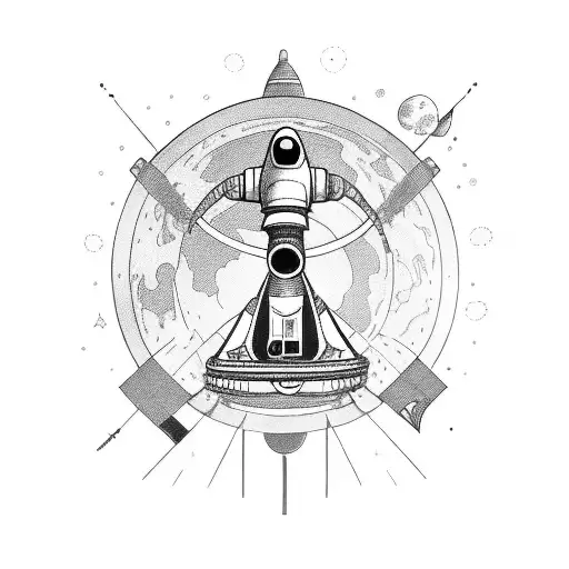 Full Astronaut Tethered To Spacecraft