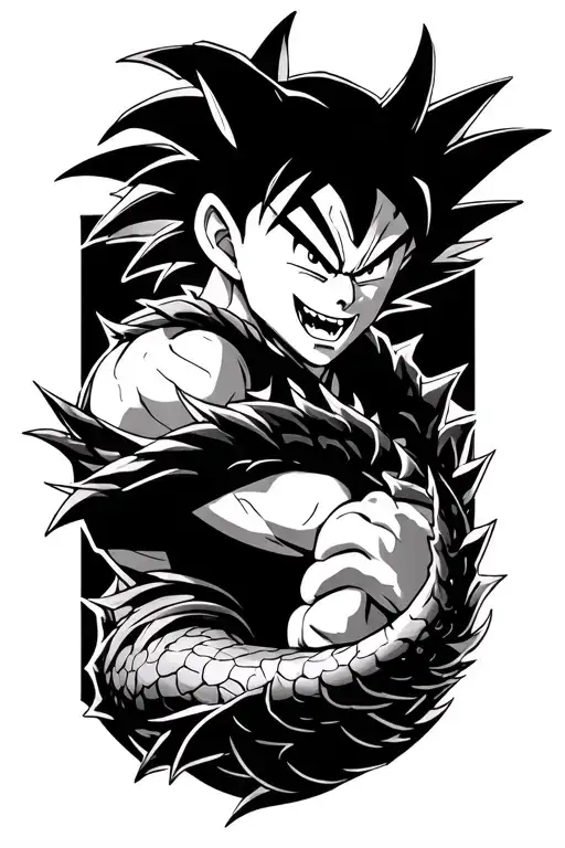 Goku With A Dragon Wrapped