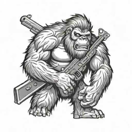 Bigfoot With A Gun