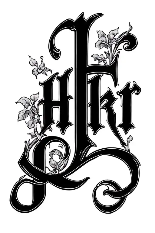 The Word 'Henry' Written Vertically In Old English Font