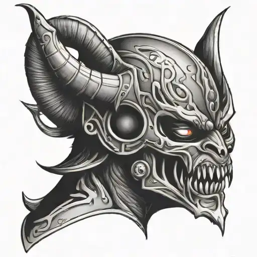 Demon Wearing A Helmet