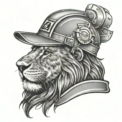Lion With Construction Hat