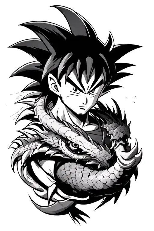 Goku With A Dragon Wrapped