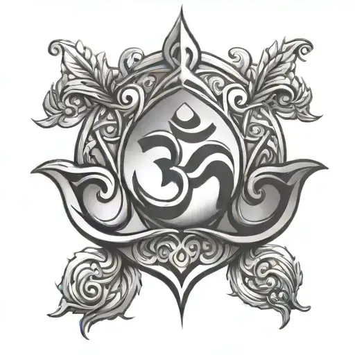 Om Symbol Surrounded Stylus Femme