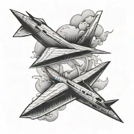 Paper Airplane And Actual Airplane