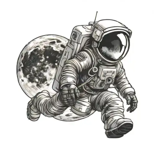 Astronaut Looking At The Moon