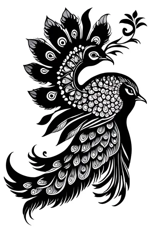 Traditional Indian Style Peacock