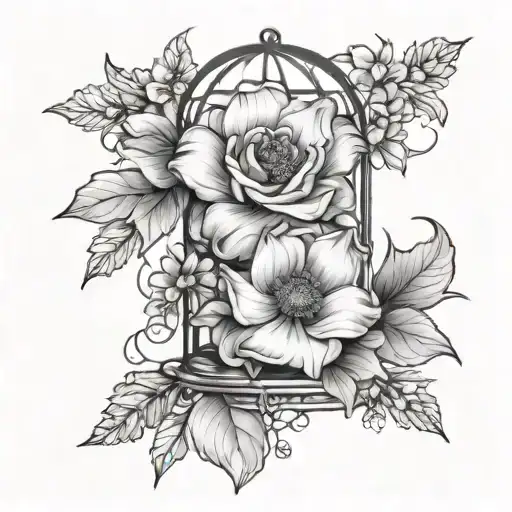 December Birth Flower Inside Glass Cage