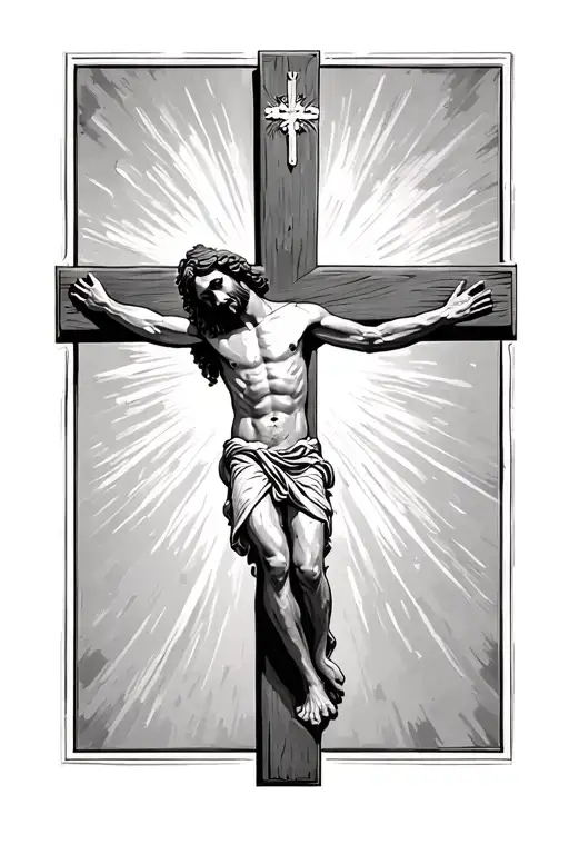 Jesus On The Cross With Psalm