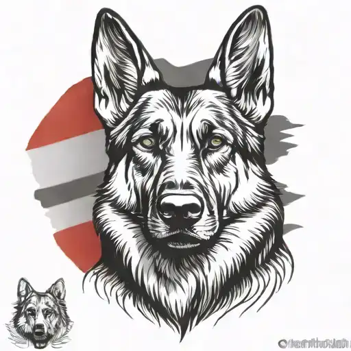 German Shepherd Dog Background German Flag Wrapped