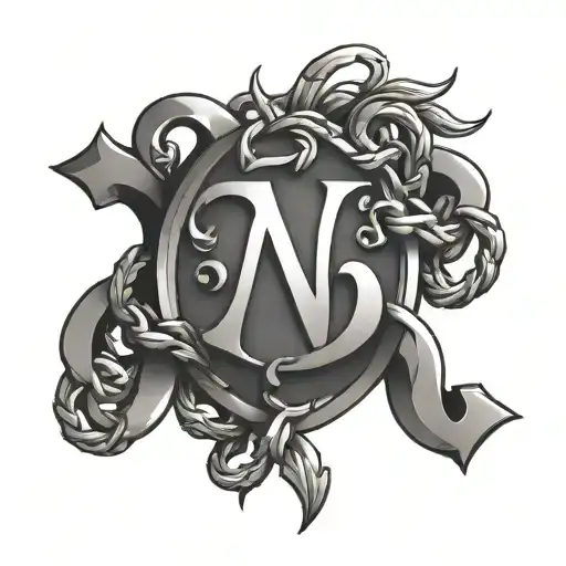 3D Chain With Initials N V A