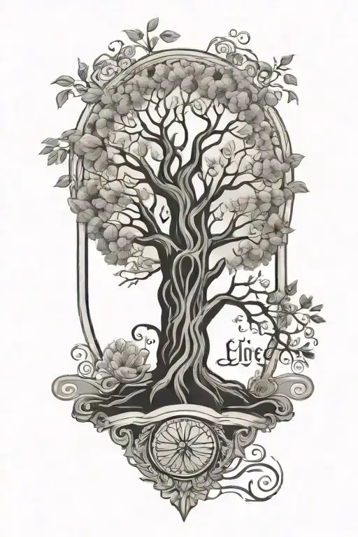 Tree Of Life With 3 Banners Brooklyn Madison Jaxson