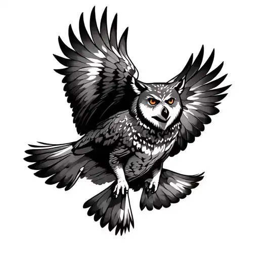 Wolves Owl Flying