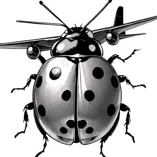 Ladybug And A Airplane