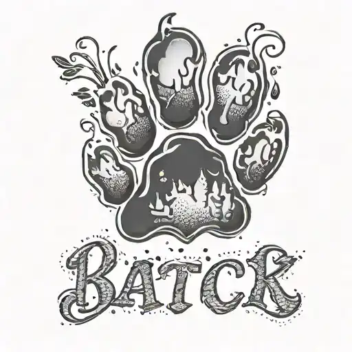 Cats Paw Print With The Word