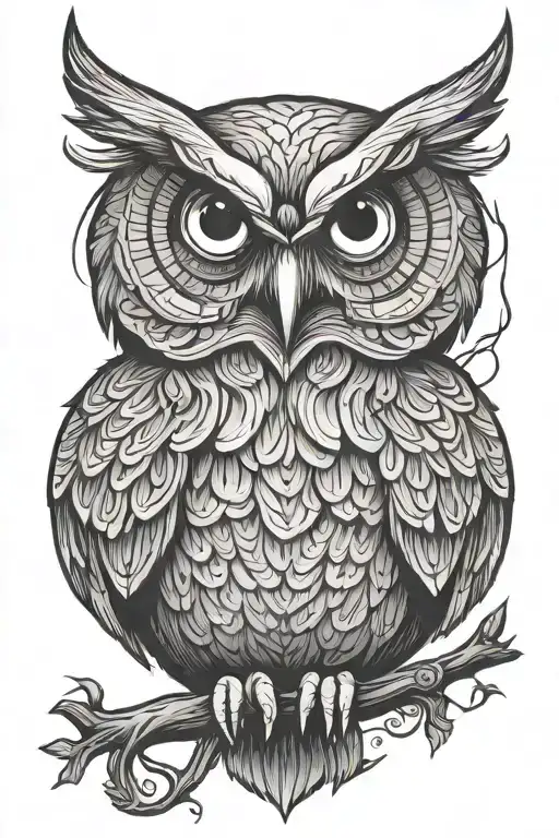Cartoon Owl Sitting