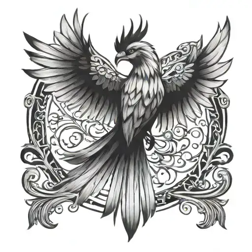 Fenix Bird Black And White