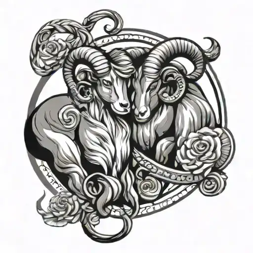 Leo And Aries Zodiac Sign Intertwined