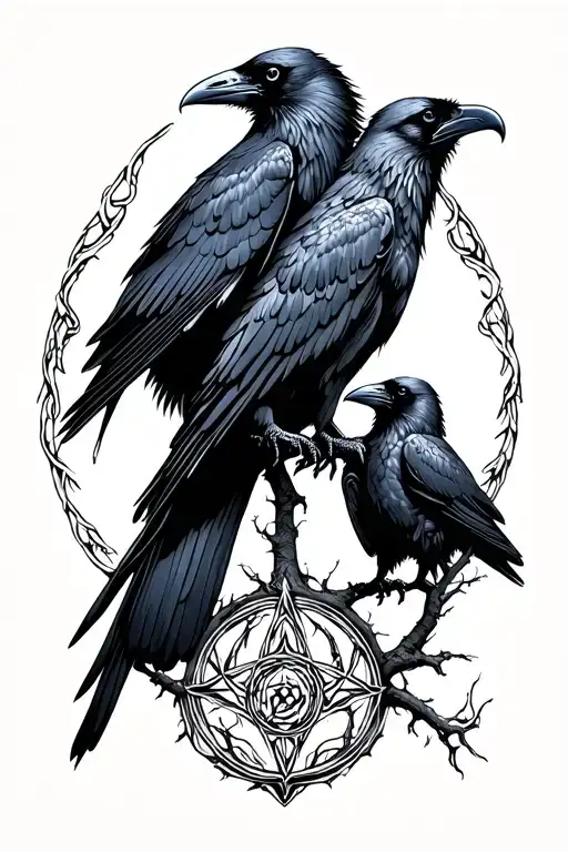 Nordic Mythology Odins Ravens Tree Of Life Nordic Symbols