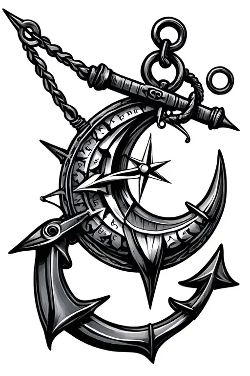 Semi Colon With Compass And Anchor