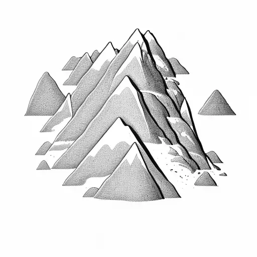 Coffee Beans Forming The Shape Of A Mountain Range