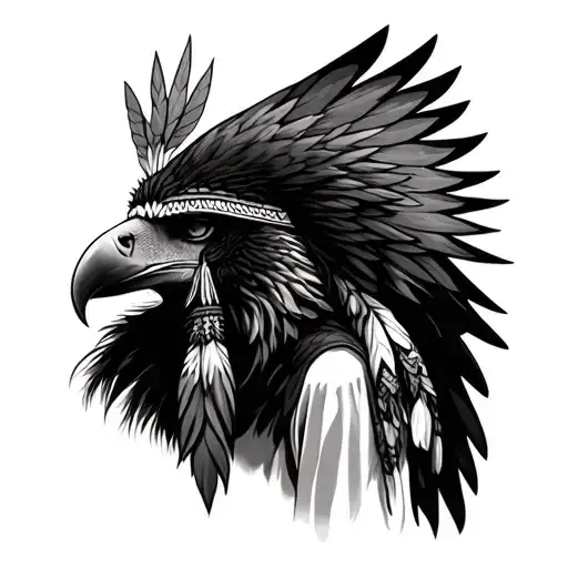 Indian Woman And American Eagle