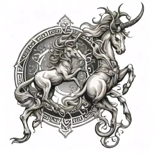 Capricorn And Sagittarius Zodiac Signs Blended Together