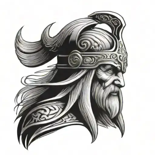 Odin Og Valkyrie Head In Front