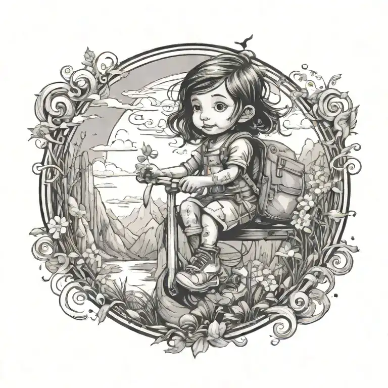 Portal That Shows A Adventurous Travling Toddler Girl Being Free And Happy In Beutriful Nature